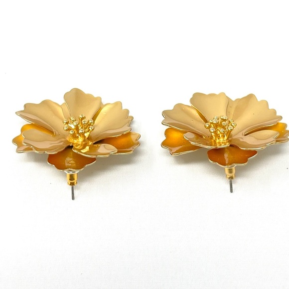 New Anthropologie x Zenzii Gold Flower Post Earrings - Picture 2 of 4